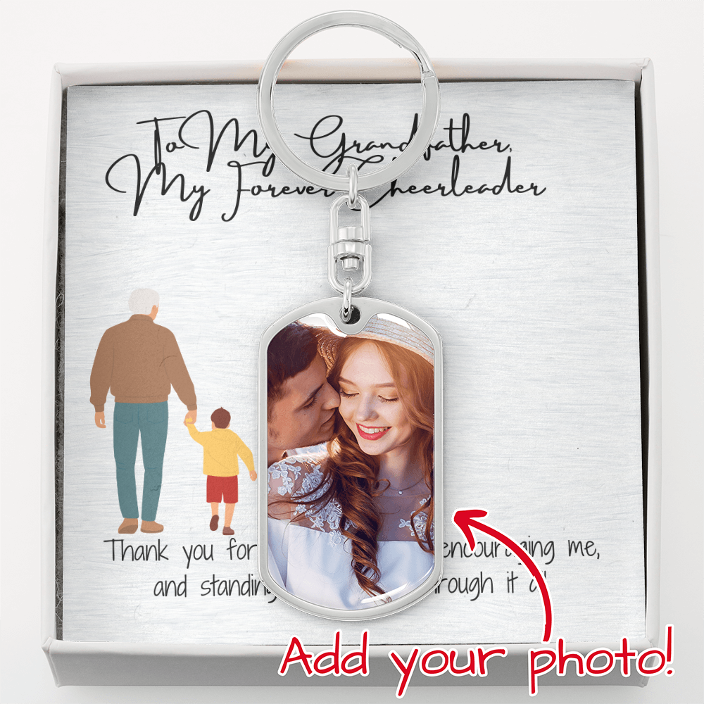 "Guiding Light: Engraved Dog Tag for Grandpa"
