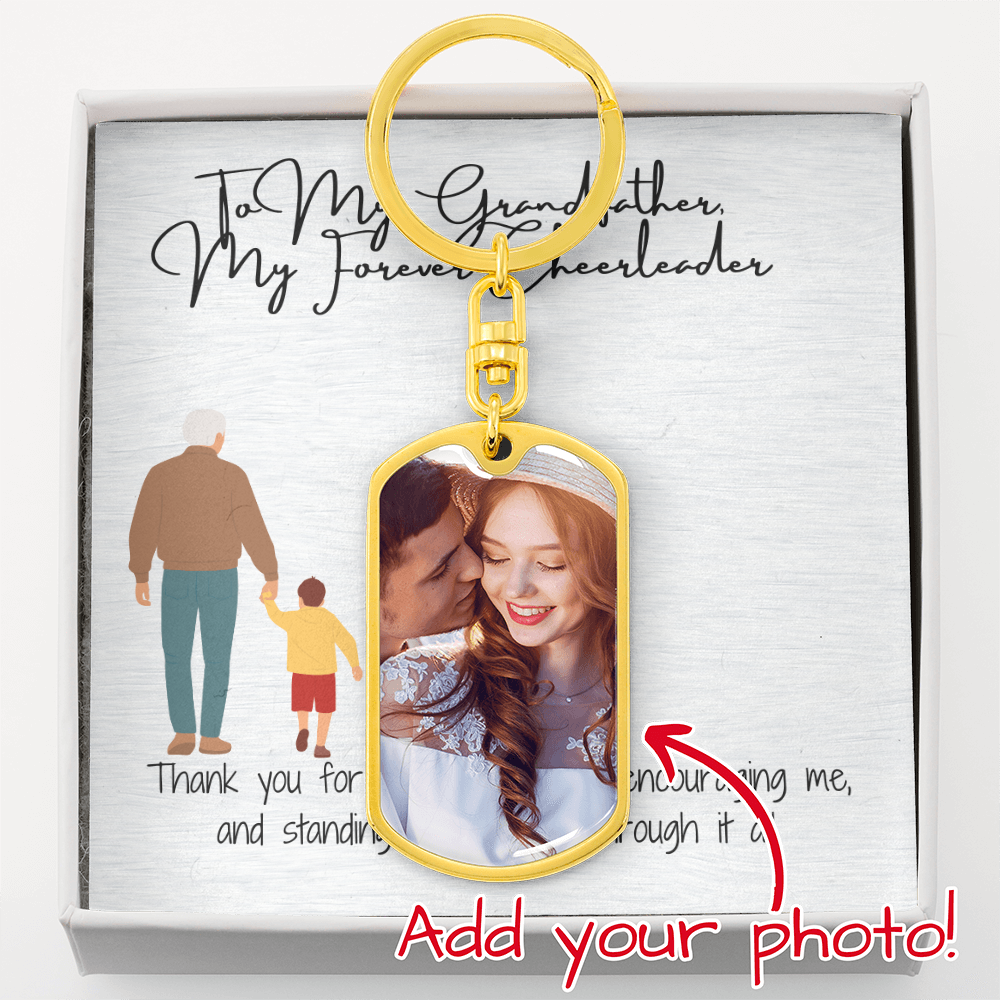 "Guiding Light: Engraved Dog Tag for Grandpa"
