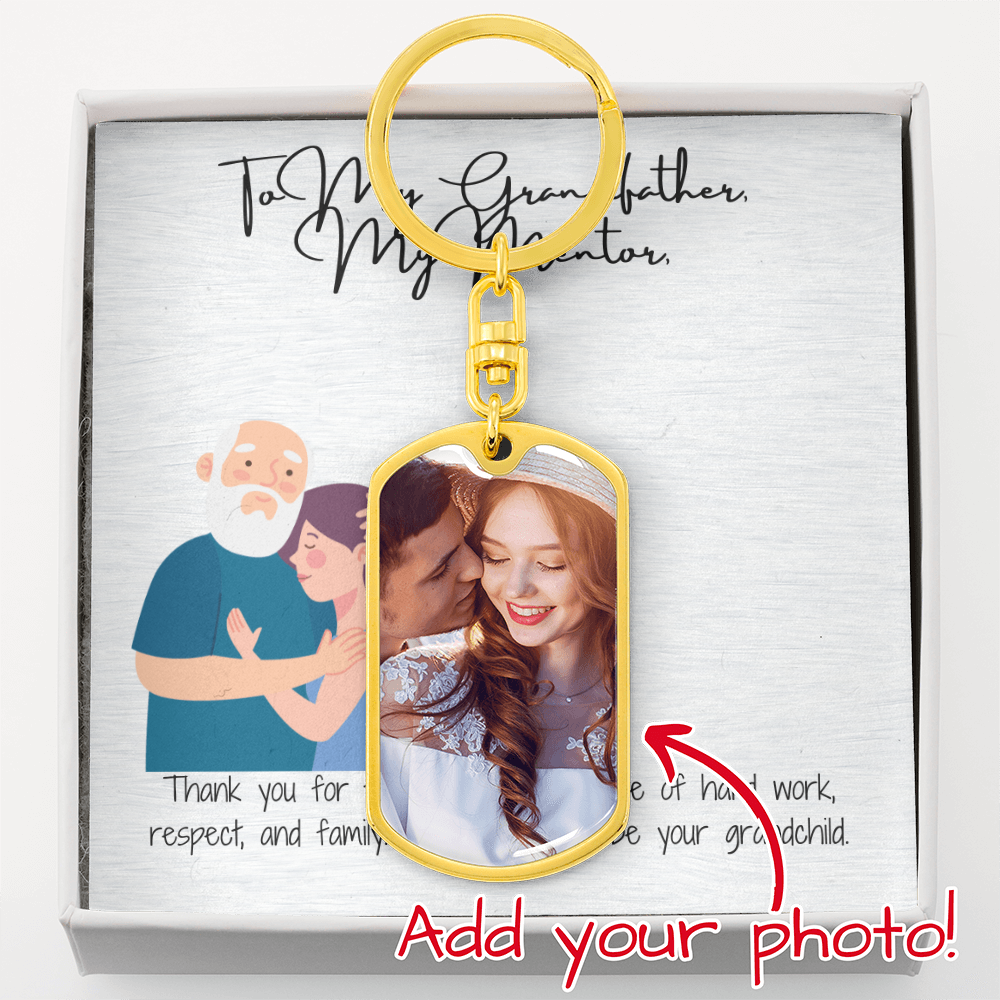 Graphic Dog Tag Keychain "A Token of Strength and Love"