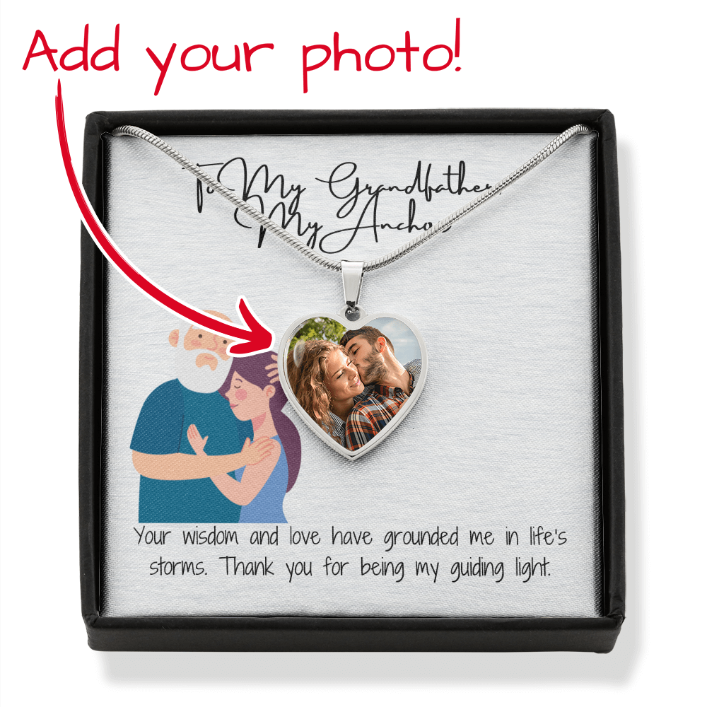 "To My Grandfather" Custom Heart Necklace