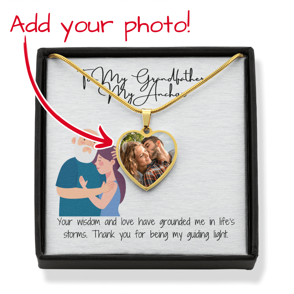 "To My Grandfather" Custom Heart Necklace