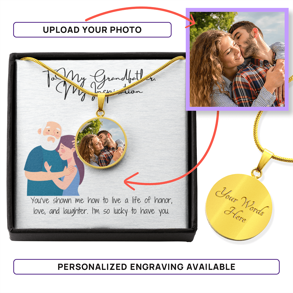 "To My Grandfather" Personalized Circle Necklace