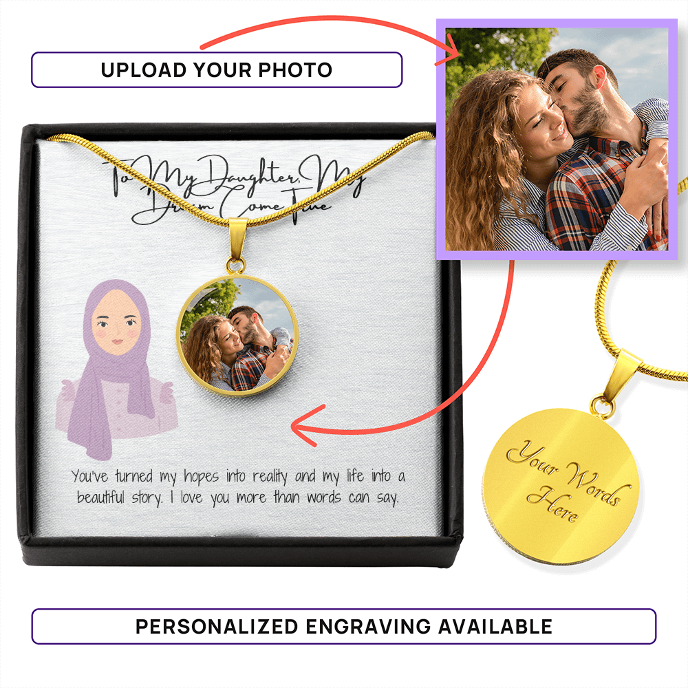 Eternal Love & Faith Custom Circle Necklace for My Hijabi Daughter