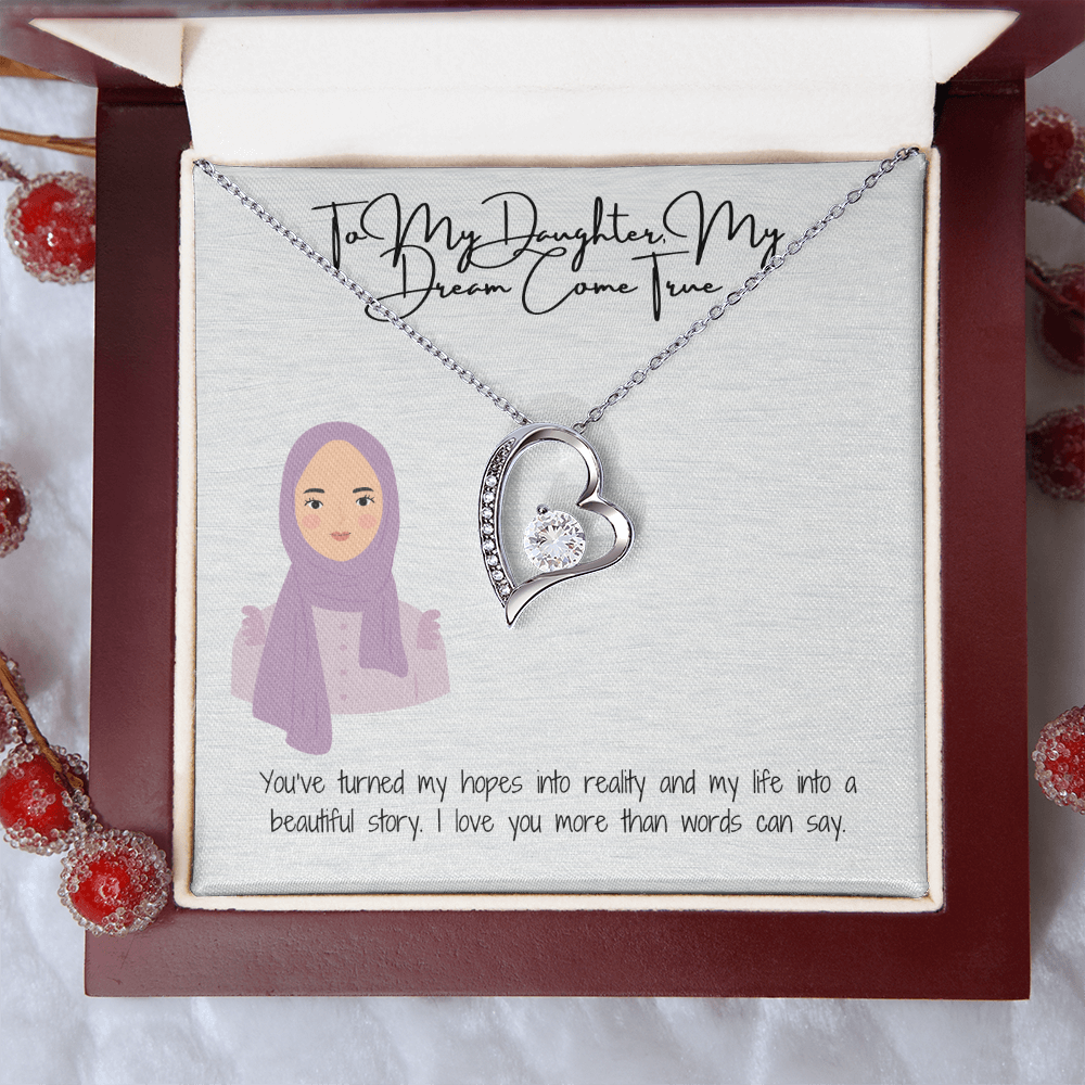 A Love That Stands the Test of Time Forever Love Necklace for My Hijabi Daughter