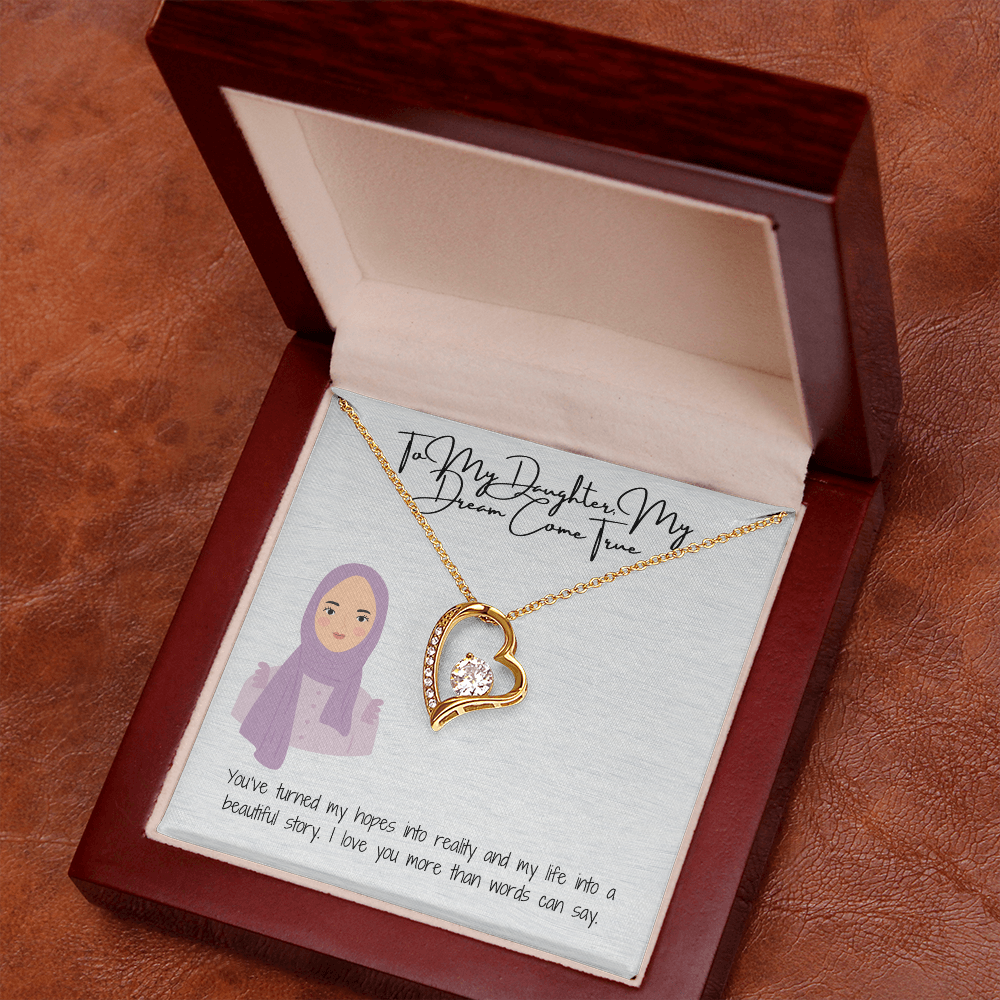 A Love That Stands the Test of Time Forever Love Necklace for My Hijabi Daughter