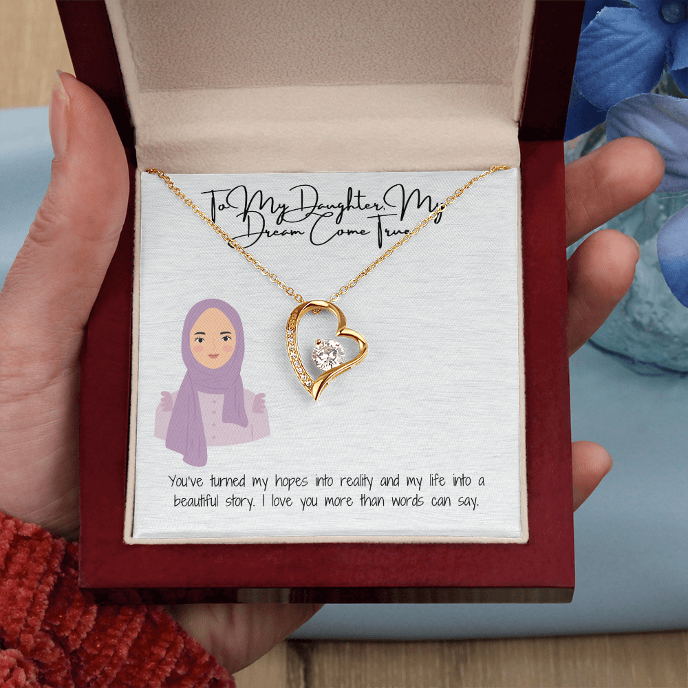 A Love That Stands the Test of Time Forever Love Necklace for My Hijabi Daughter