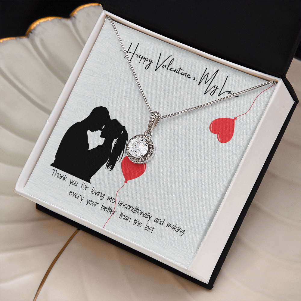 "Happy Valentine's Day, My Love" Elegant Pendant with Gift Card