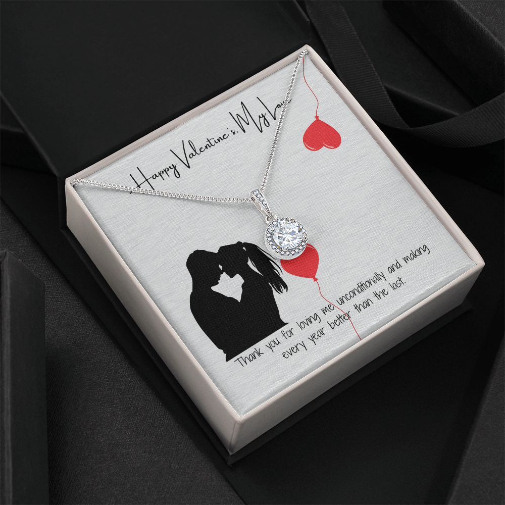 "Happy Valentine's Day, My Love" Elegant Pendant with Gift Card