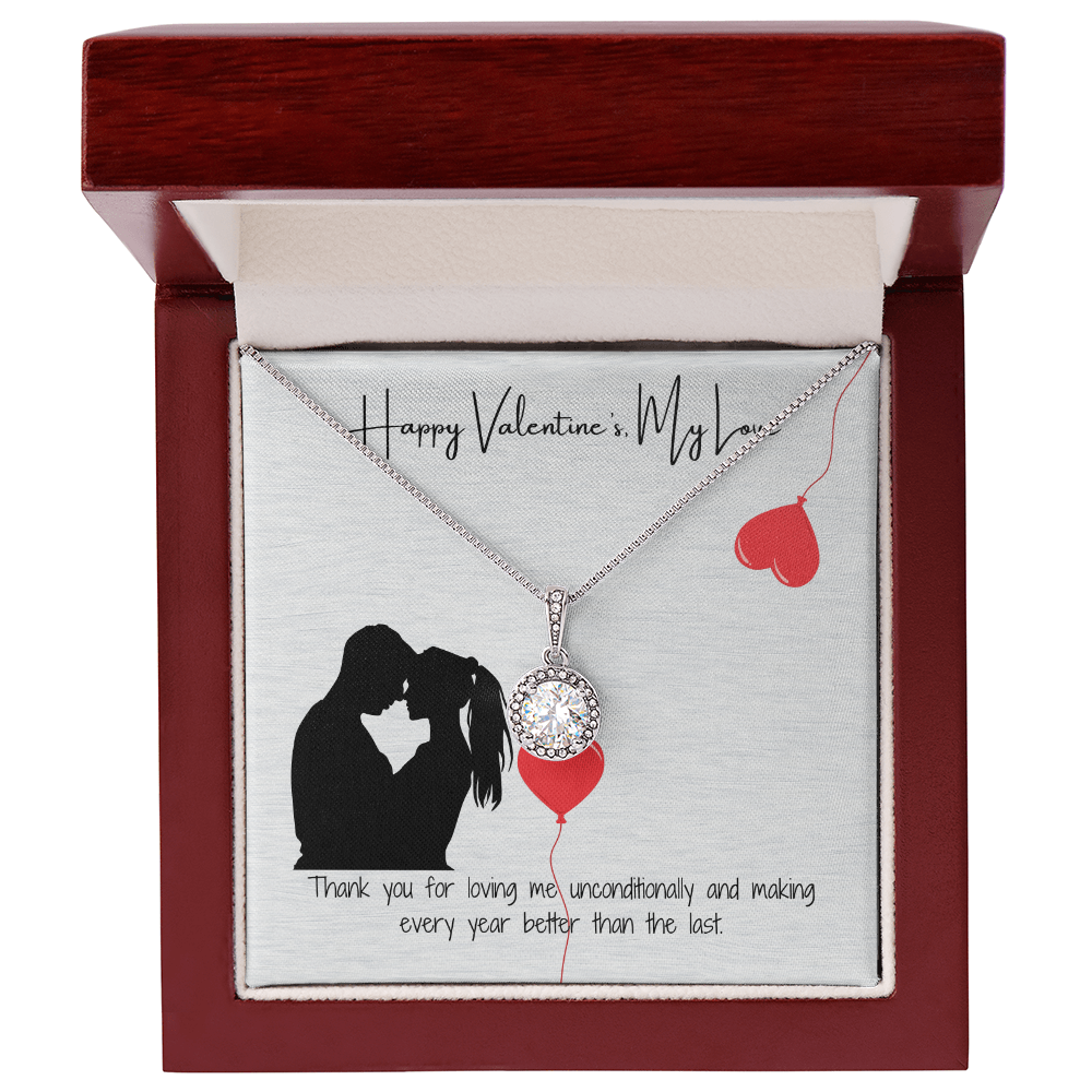 "Happy Valentine's Day, My Love" Elegant Pendant with Gift Card