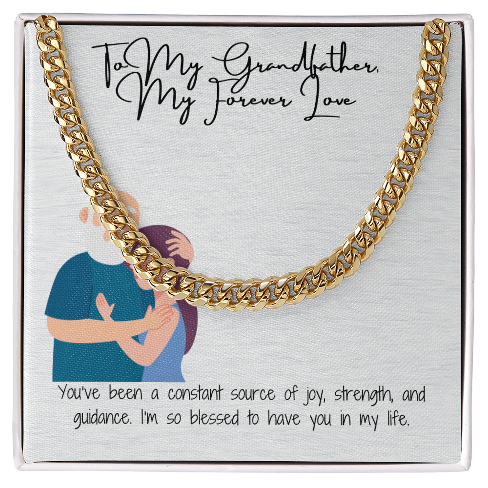 "To My Grandfather A Legacy of Strength" Cuban Link Chain