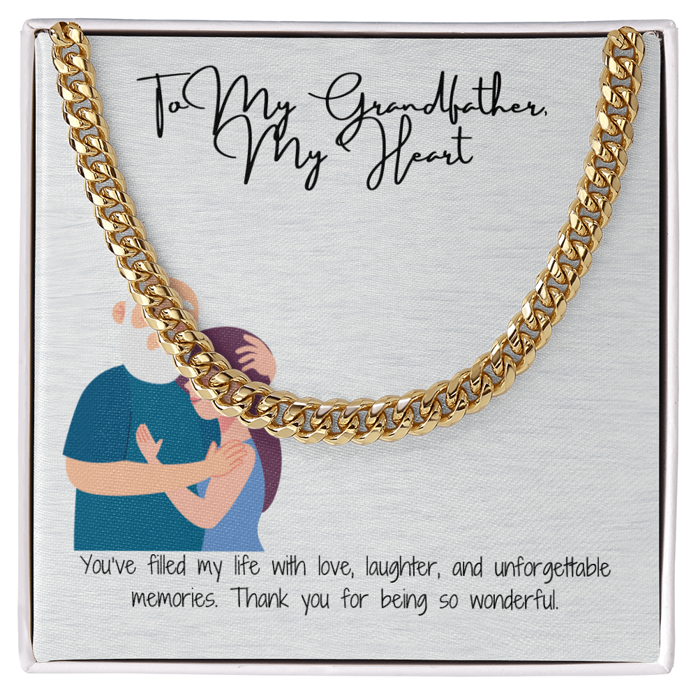 "To My Grandfather" Classic Cuban Link Chain