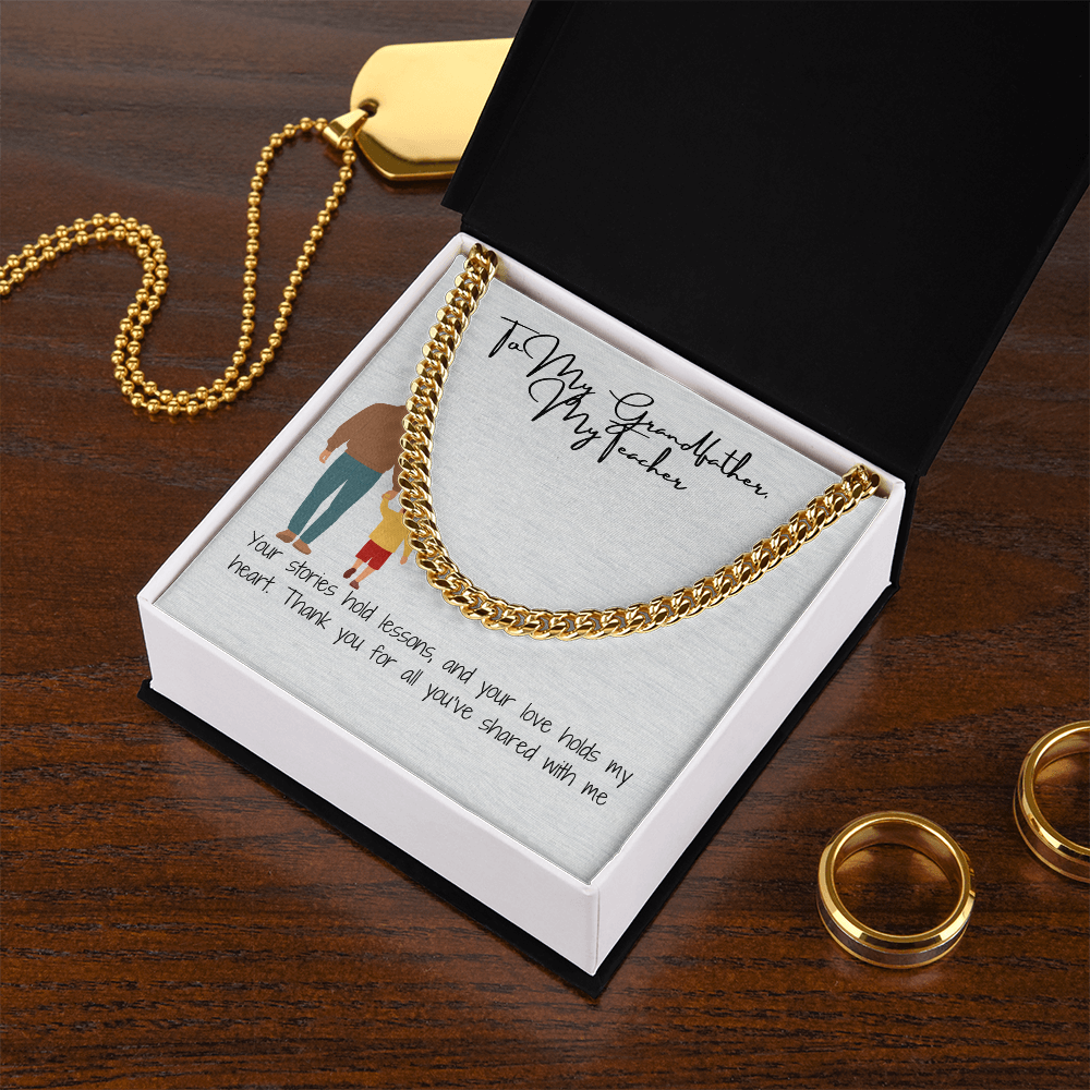 Cuban Link Chain "Bold & Resilient: A Grandfather's Necklace" Description: