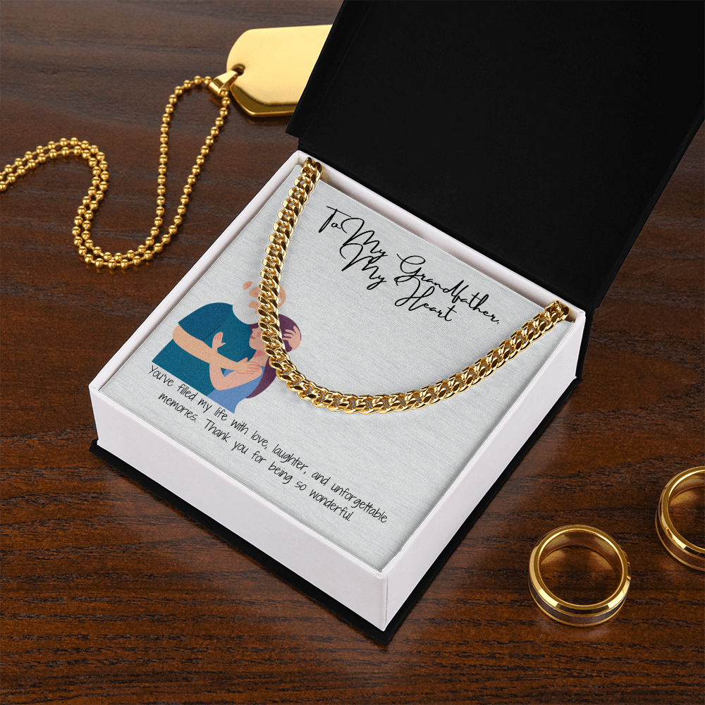 "To My Grandfather" Classic Cuban Link Chain