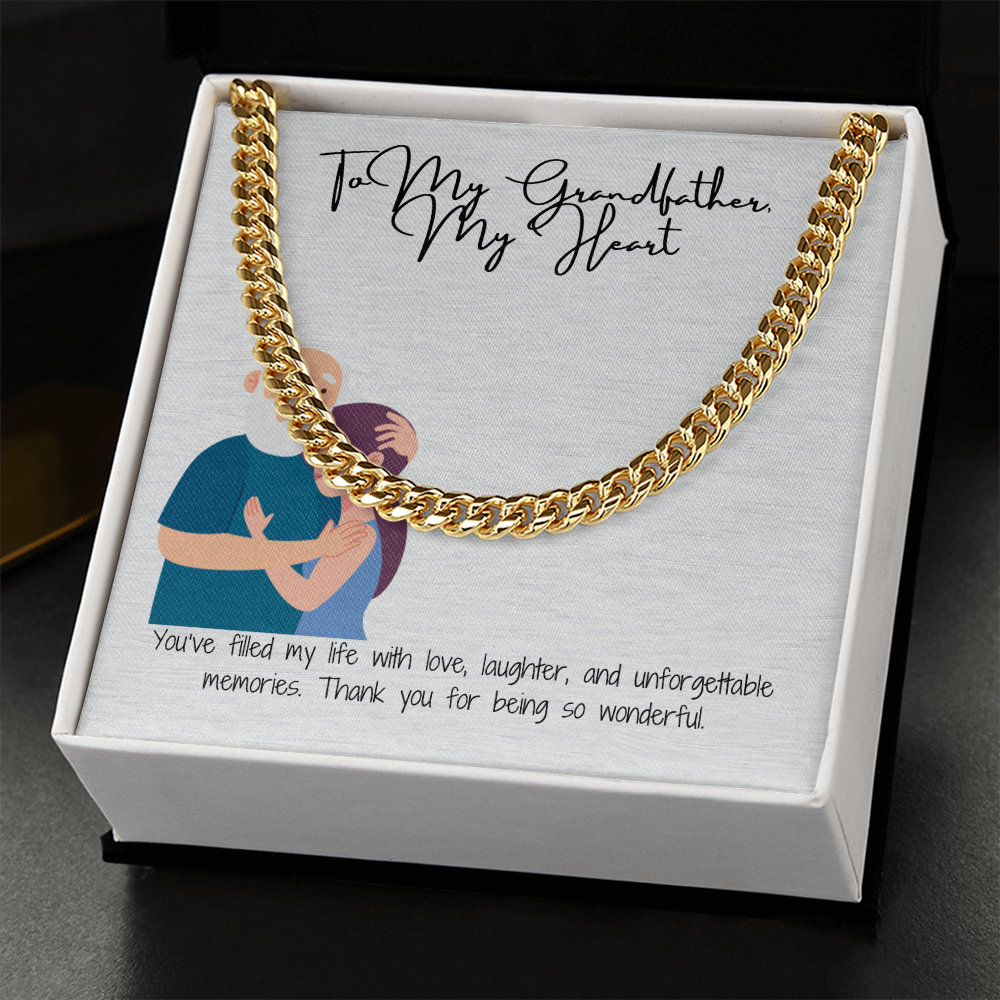 "To My Grandfather" Classic Cuban Link Chain