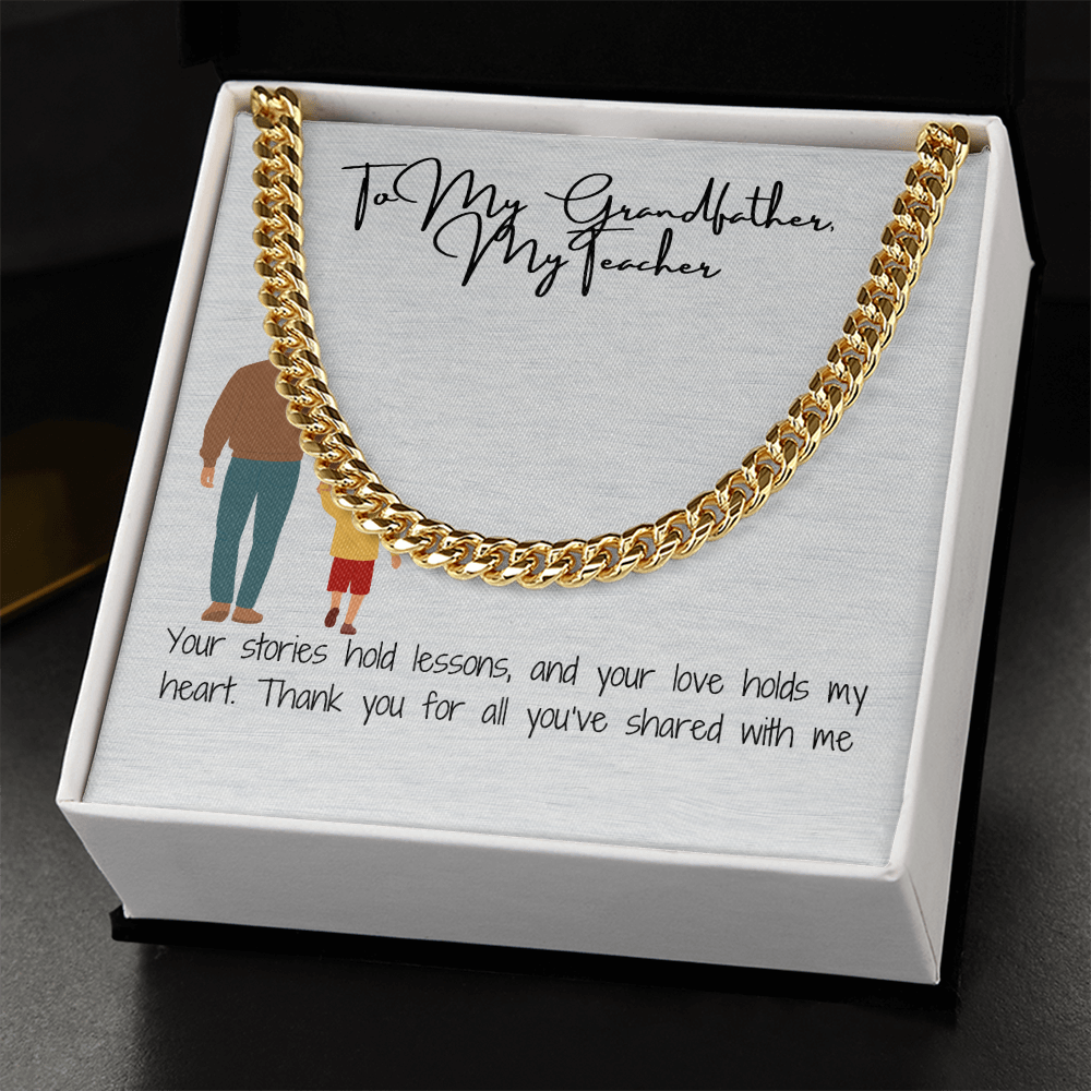Cuban Link Chain "Bold & Resilient: A Grandfather's Necklace" Description: