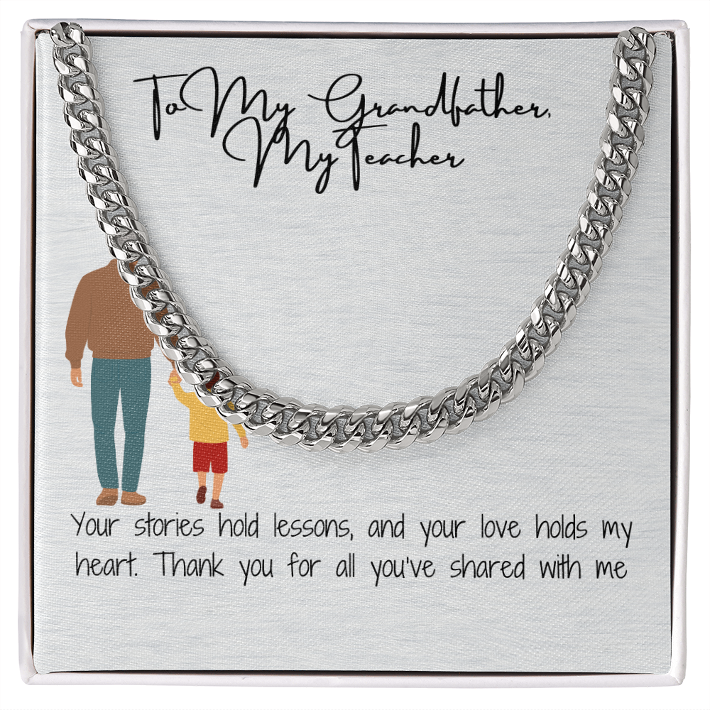 Cuban Link Chain "Bold & Resilient: A Grandfather's Necklace" Description: