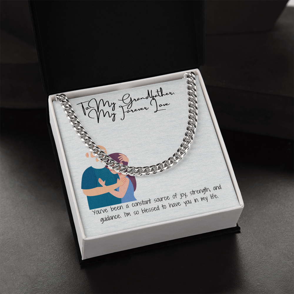 "To My Grandfather A Legacy of Strength" Cuban Link Chain