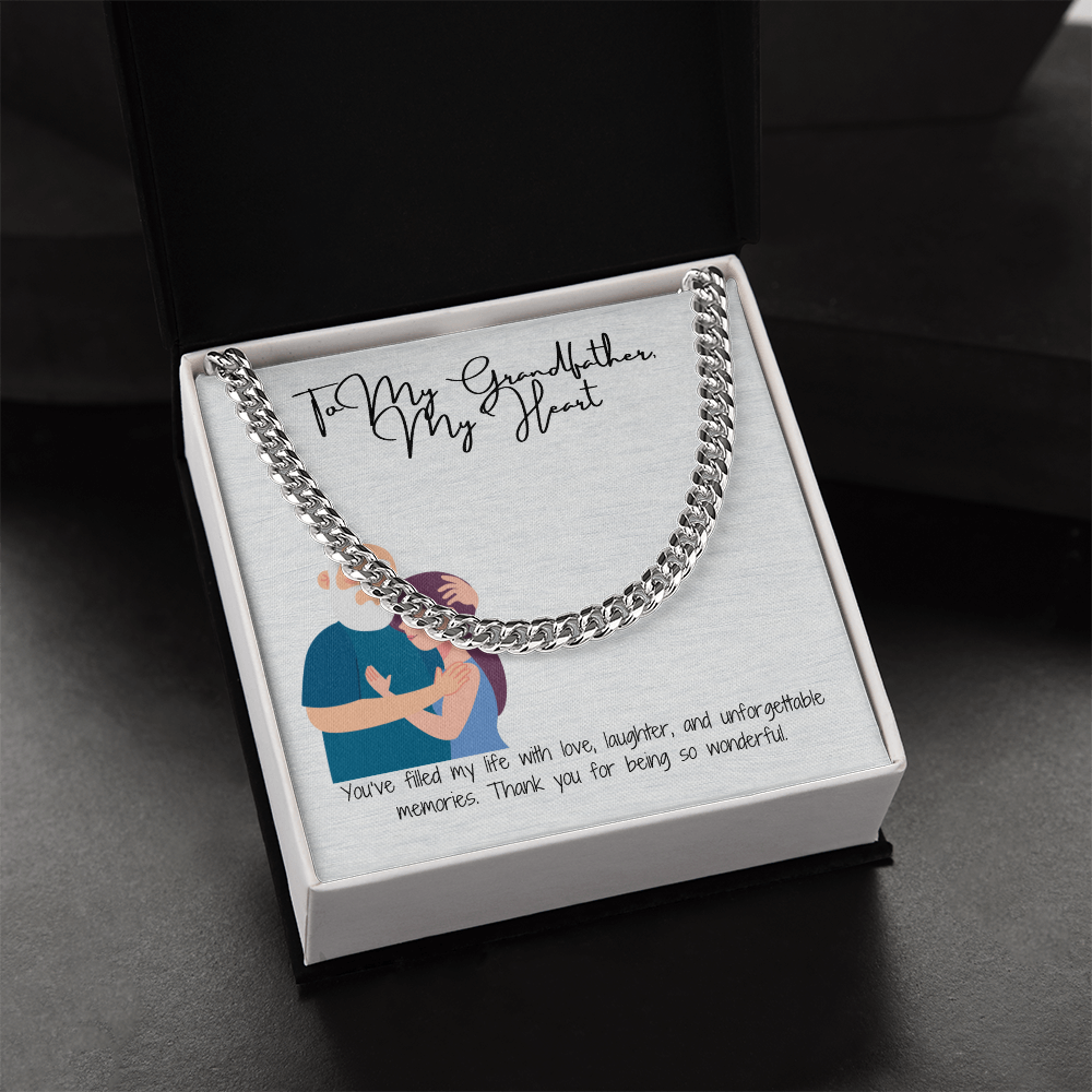 "To My Grandfather" Classic Cuban Link Chain