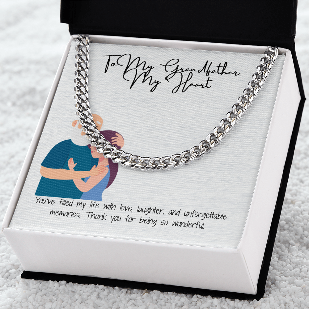 "To My Grandfather" Classic Cuban Link Chain