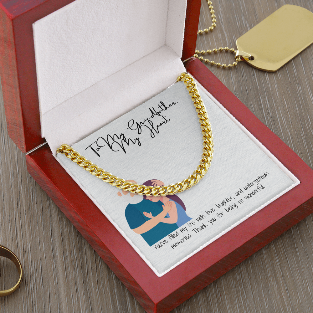 "To My Grandfather" Classic Cuban Link Chain