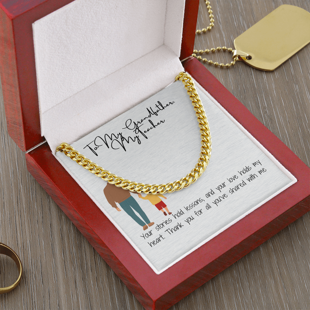 Cuban Link Chain "Bold & Resilient: A Grandfather's Necklace" Description: