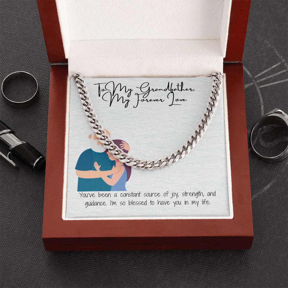 "To My Grandfather A Legacy of Strength" Cuban Link Chain