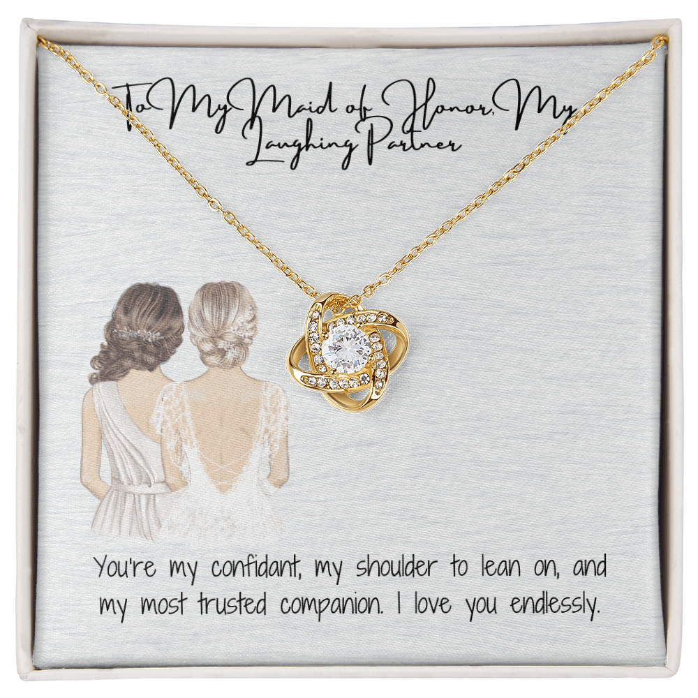 Laughing Partner Love Knot Necklace