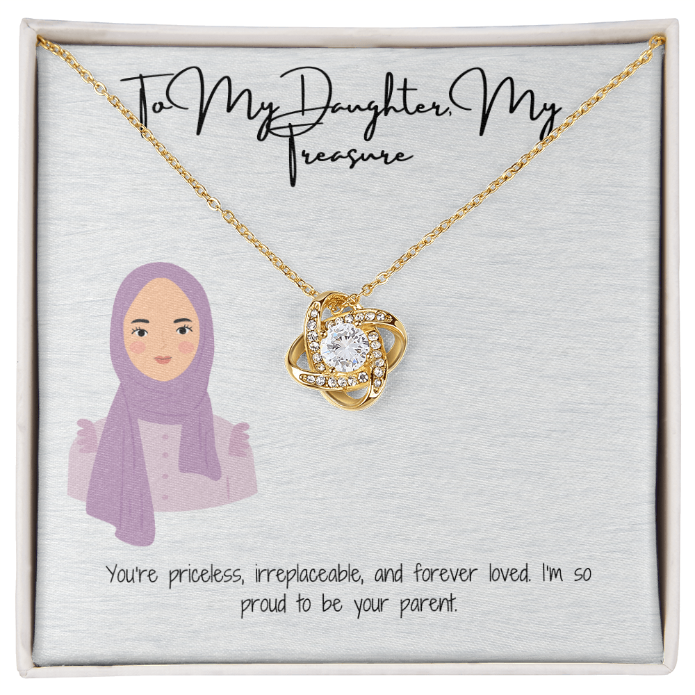 An Unbreakable Bond Love Knot Necklace for My Hijabi Daughter