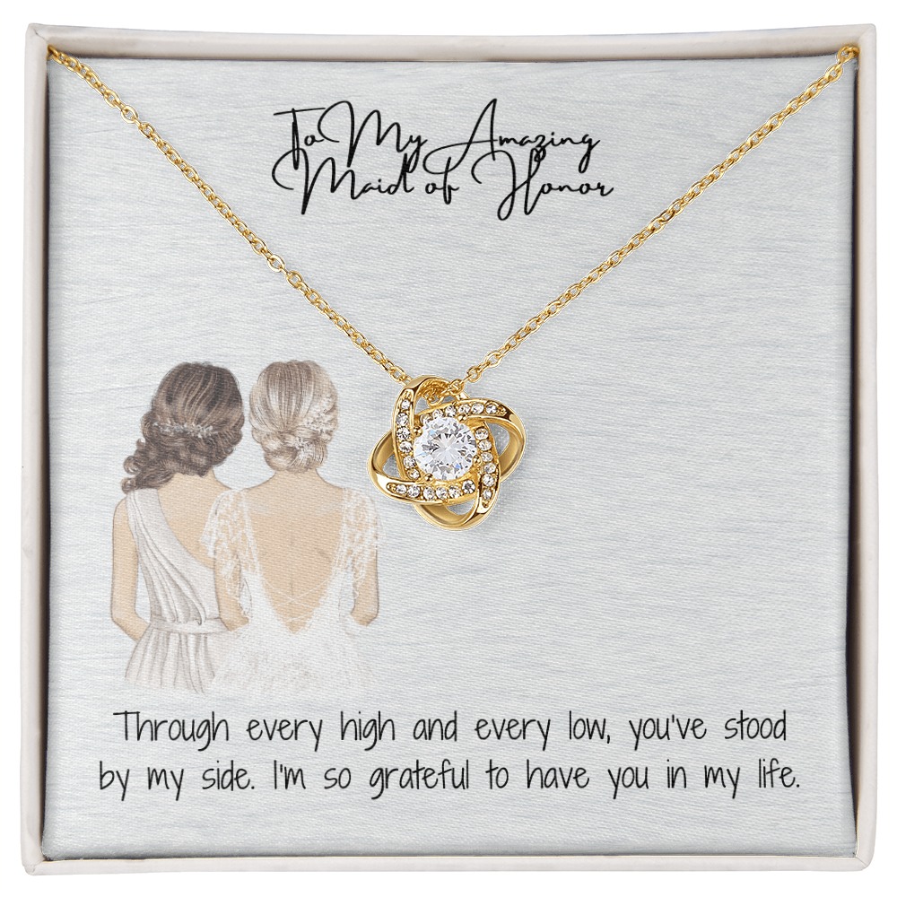Amazing Maid Of Honor Love Knot Necklace