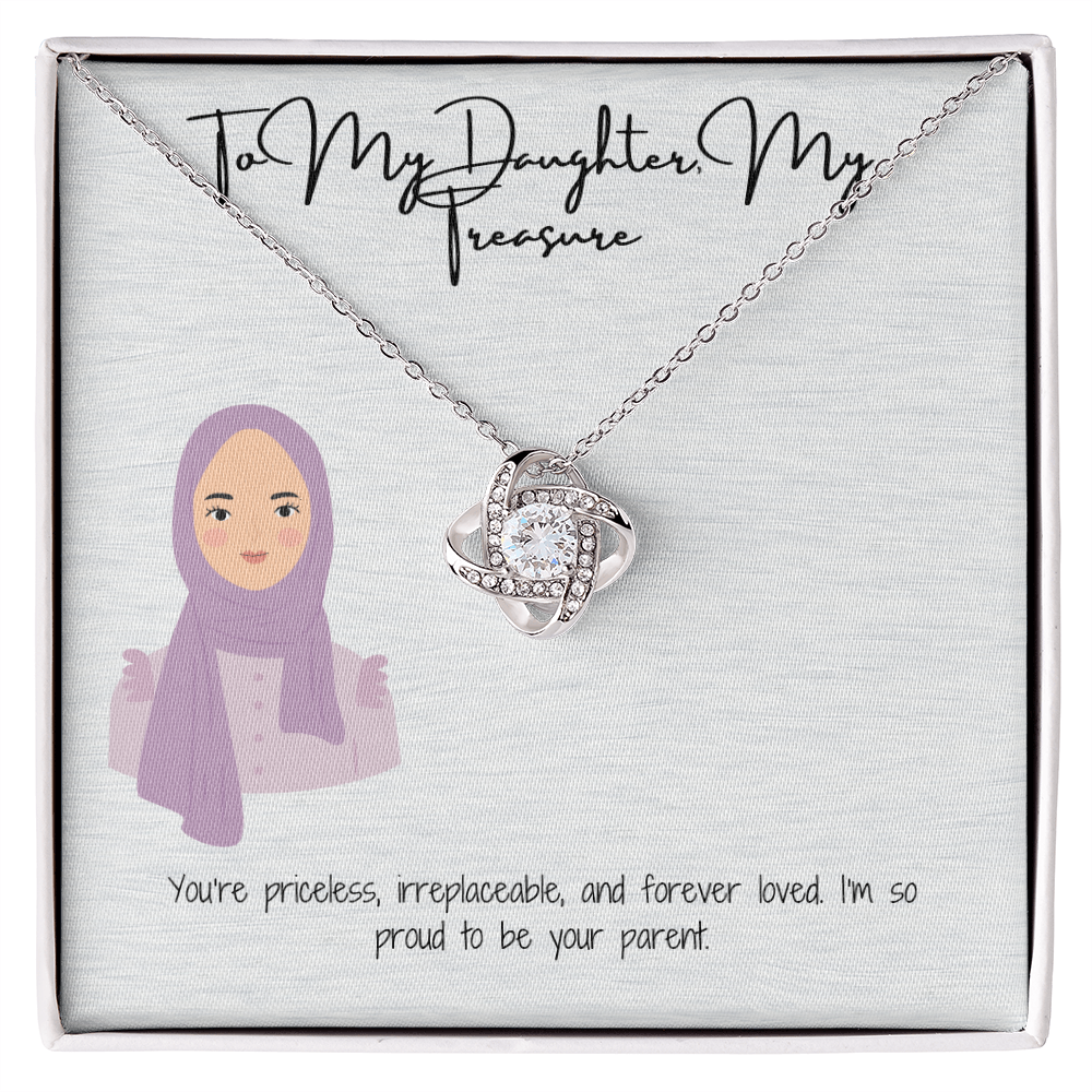 An Unbreakable Bond Love Knot Necklace for My Hijabi Daughter