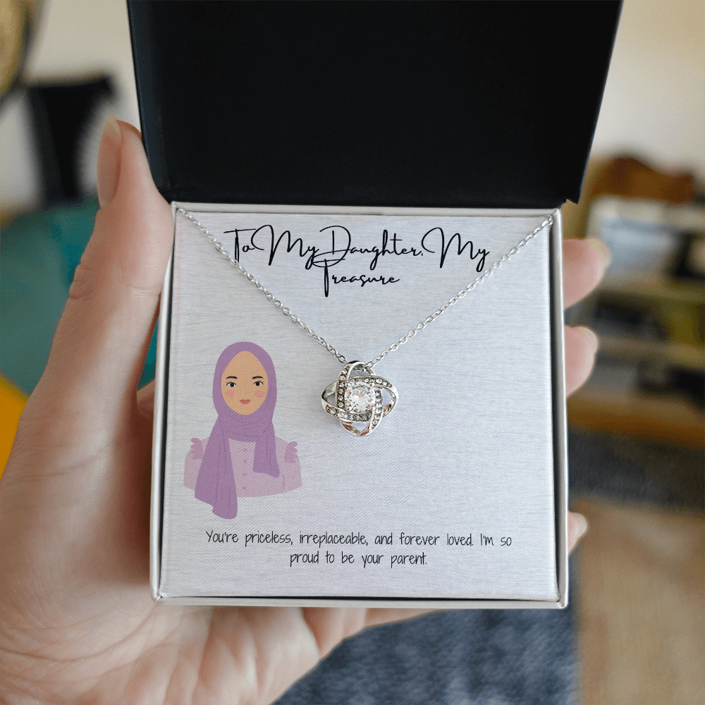 An Unbreakable Bond Love Knot Necklace for My Hijabi Daughter