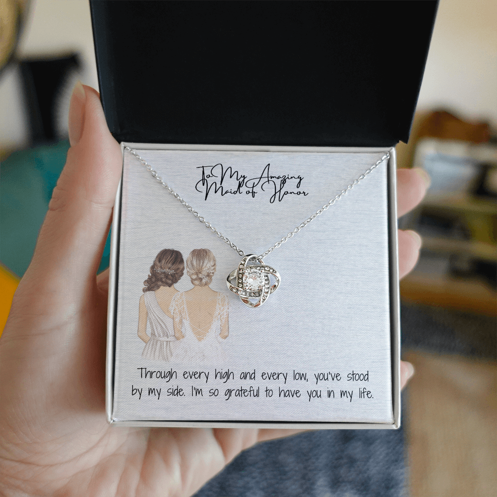 Amazing Maid Of Honor Love Knot Necklace