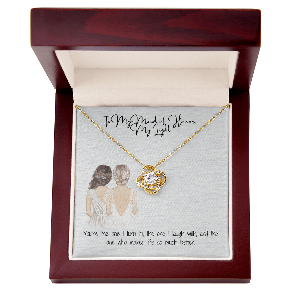 Light Maid Of Honor Love Knot Necklace