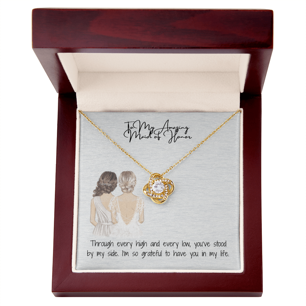 Amazing Maid Of Honor Love Knot Necklace