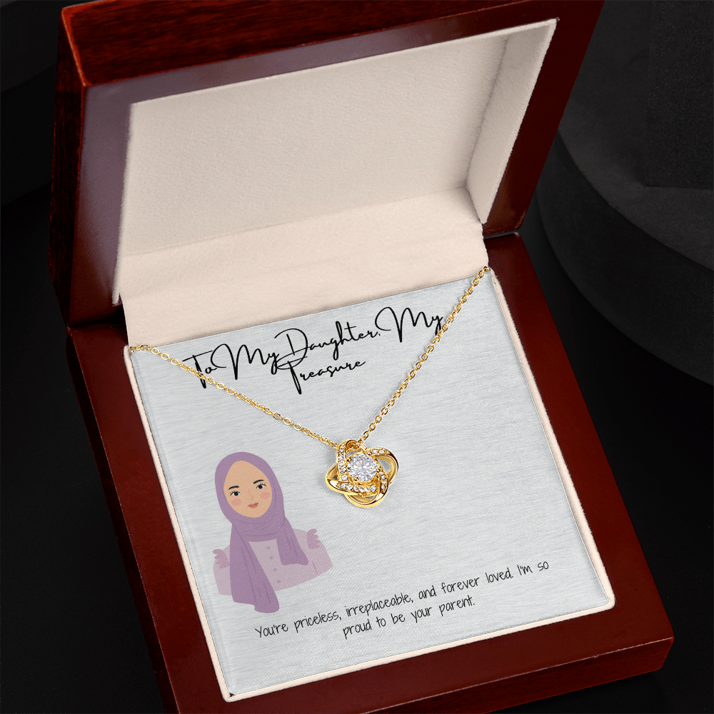 An Unbreakable Bond Love Knot Necklace for My Hijabi Daughter