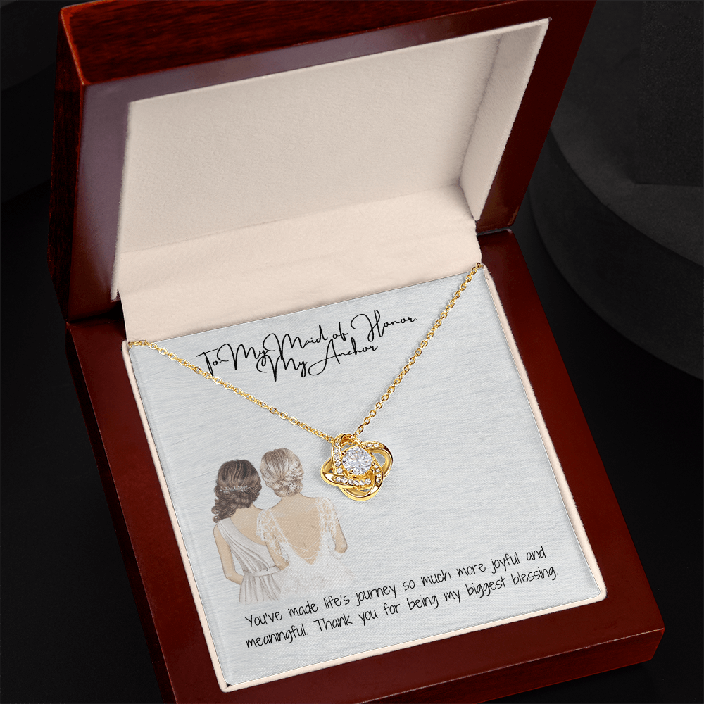 Anchor Love Knot Necklace