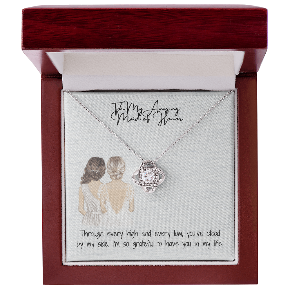 Amazing Maid Of Honor Love Knot Necklace