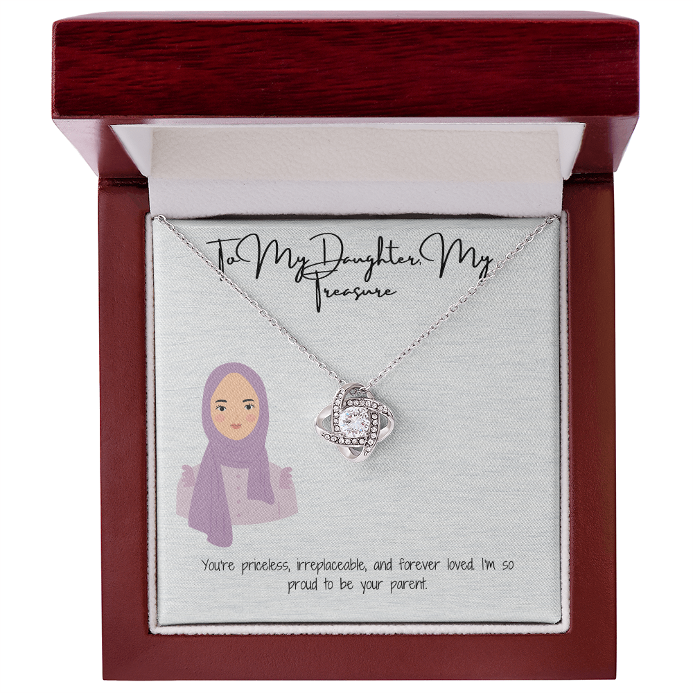 An Unbreakable Bond Love Knot Necklace for My Hijabi Daughter