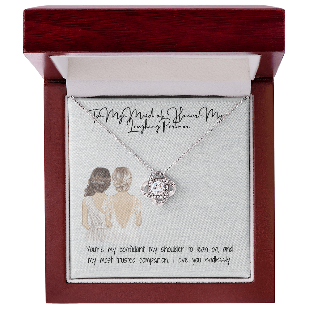 Laughing Partner Love Knot Necklace