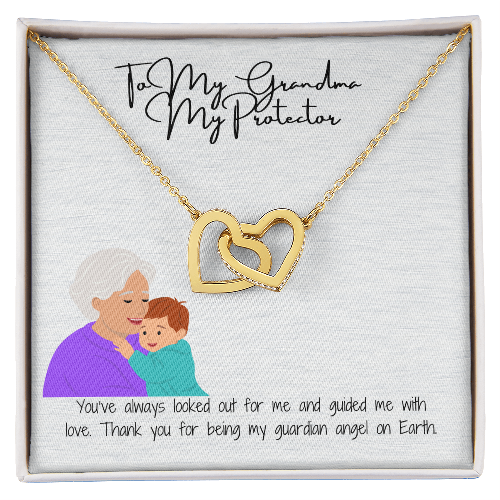 "Hearts Forever Connected" Interlocking Hearts Necklace for Grandma