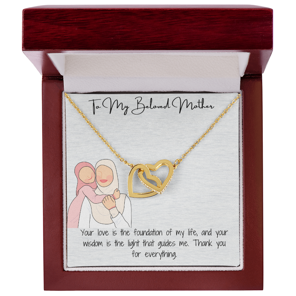 "To My Lovely Mom" Interlocking Hearts Necklace A Timeless Symbol of Love