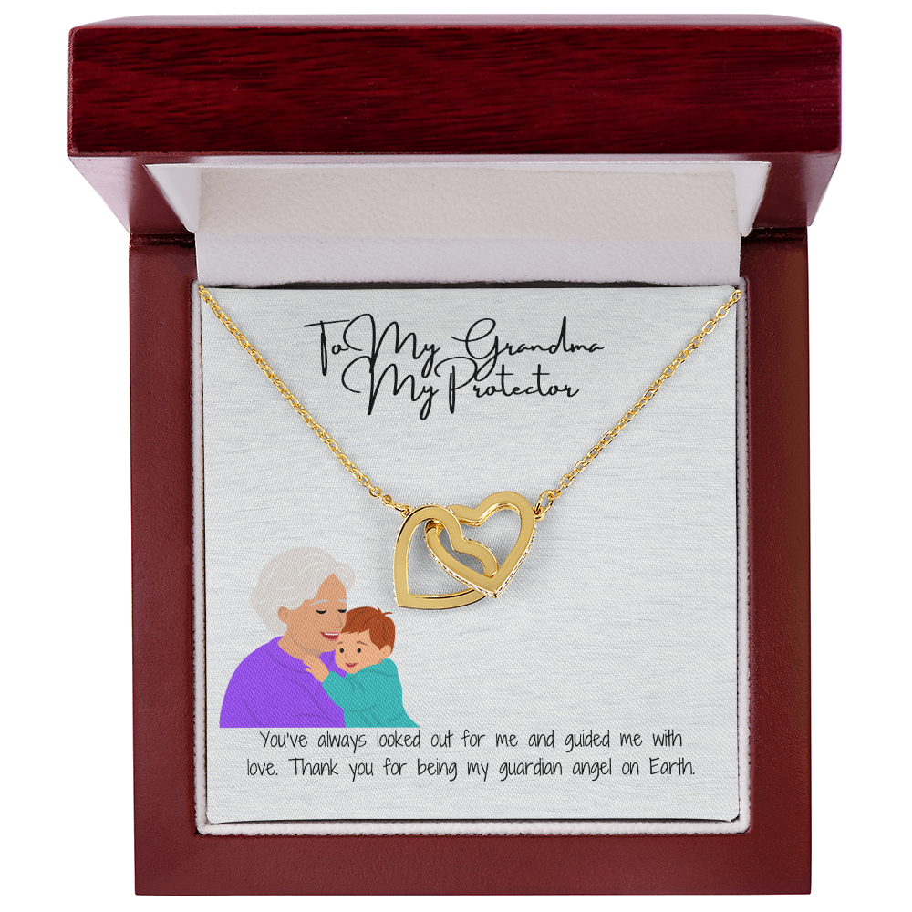 "Hearts Forever Connected" Interlocking Hearts Necklace for Grandma