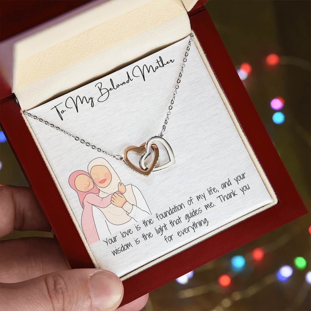 "To My Lovely Mom" Interlocking Hearts Necklace A Timeless Symbol of Love