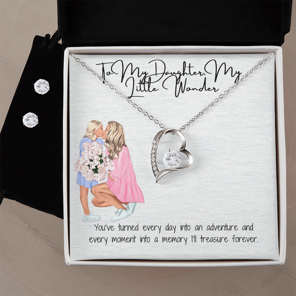 A Dazzling Expression of Love Forever Love Necklace & Earring Set