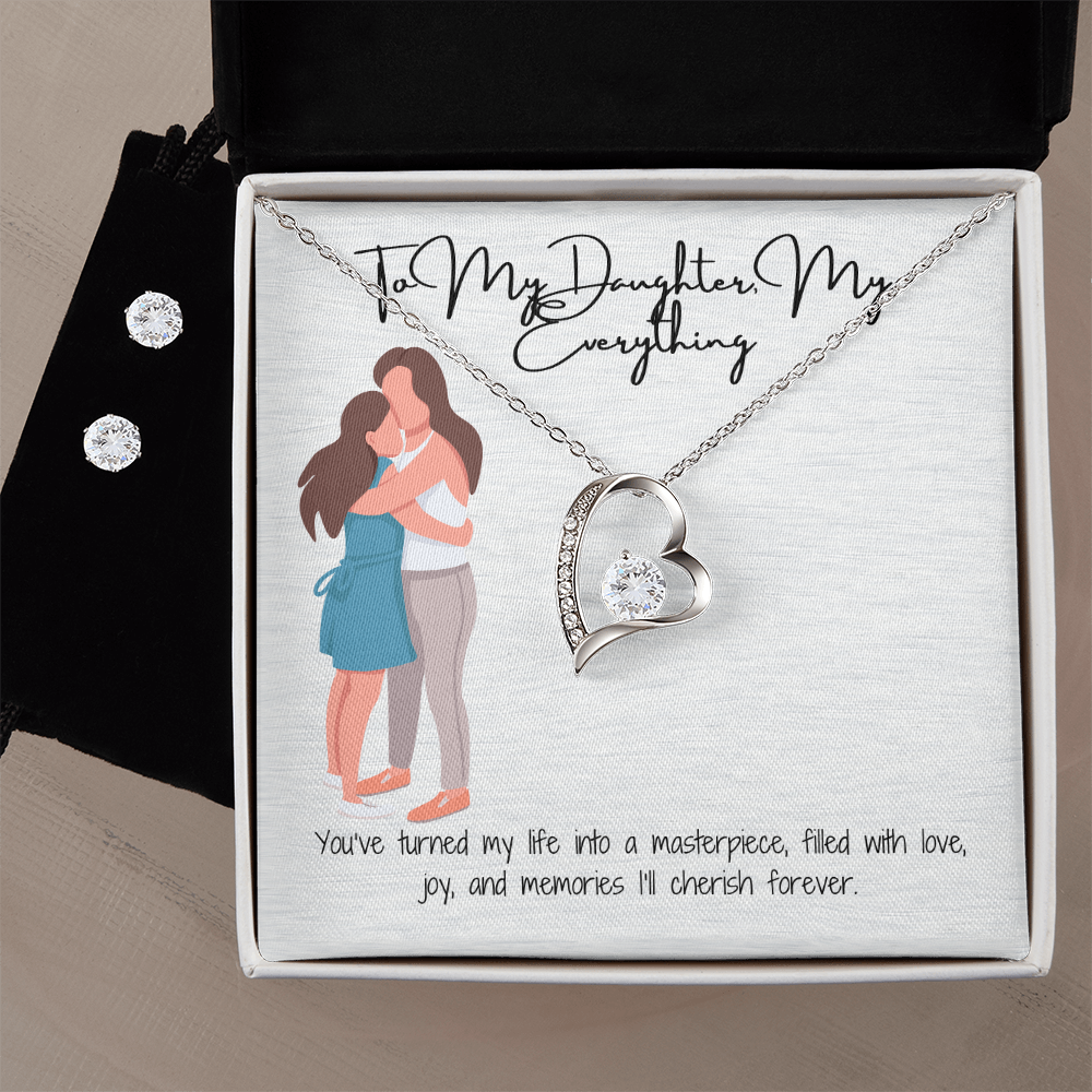 A Sparkling Symbol of Love Forever Love Necklace & Earring Set