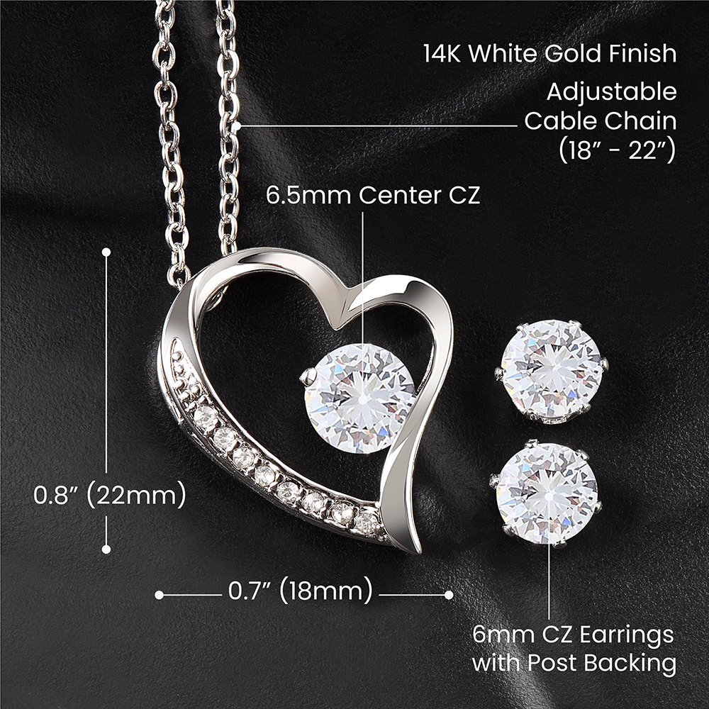 A Dazzling Expression of Love Forever Love Necklace & Earring Set