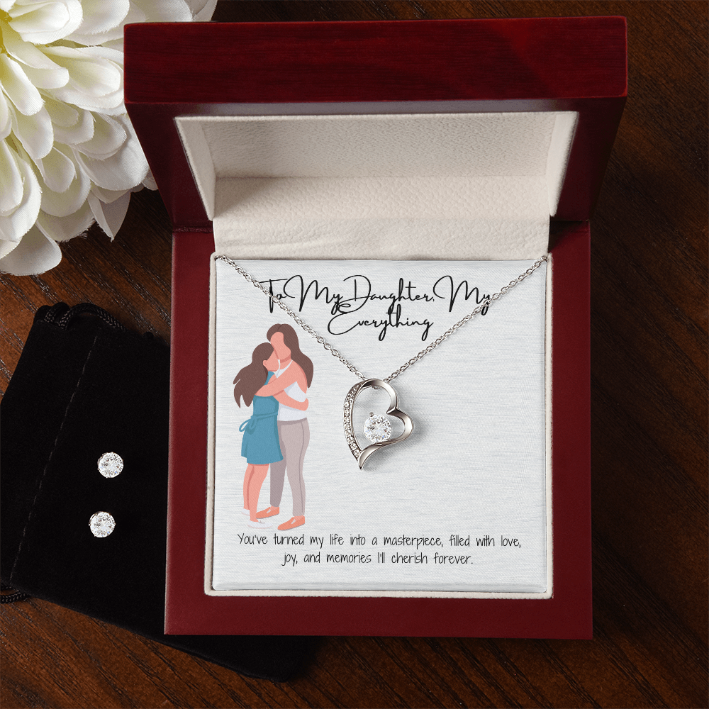 A Sparkling Symbol of Love Forever Love Necklace & Earring Set