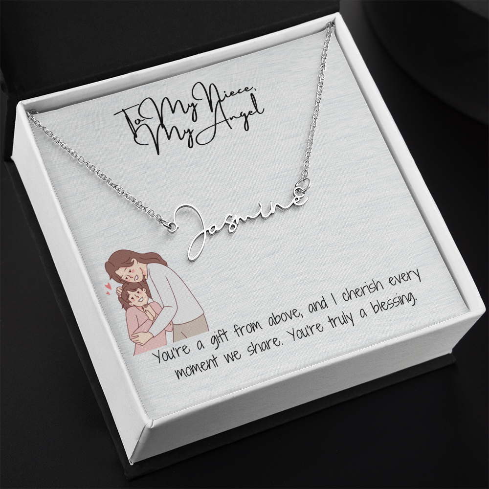 Angel Niece Signature Name Necklace
