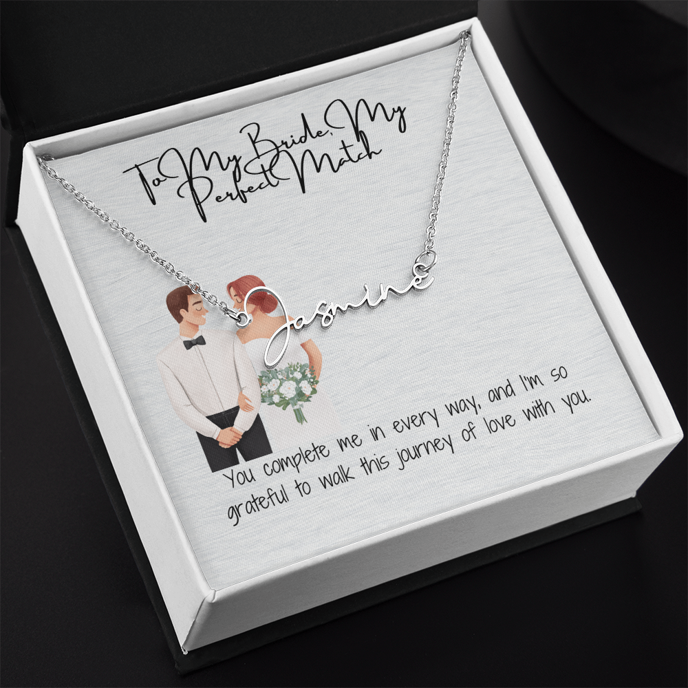 perfect bride to be necklace