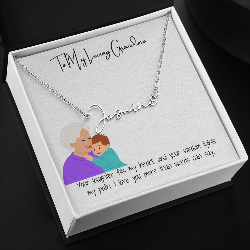 Personalized Signature Name Necklace "A Stylish Tribute to Grandma"